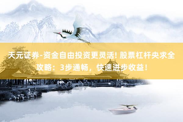 天元证券-资金自由投资更灵活! 股票杠杆央求全攻略：3步通畅，快速进步收益！